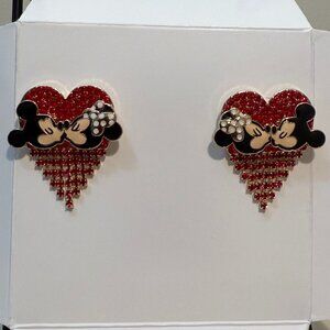DISNEY X BAUBLEBAR MICKEY & MINNIE SMOOCHING HEART EARRINGS